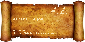 Albini Lajos névjegykártya