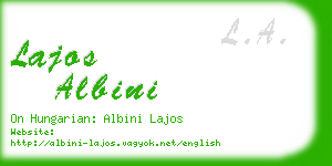 lajos albini business card